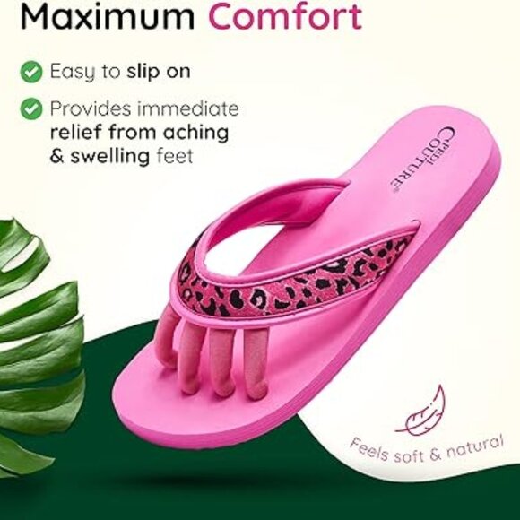 Pedi Couture - Pedicure Sandals - Pink Leopard - Women's XL - NWT - Picture 3 of 8